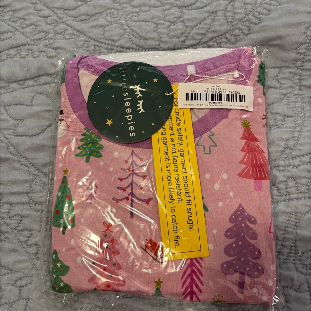Little Sleepies Pink Christmas Print Pajamas